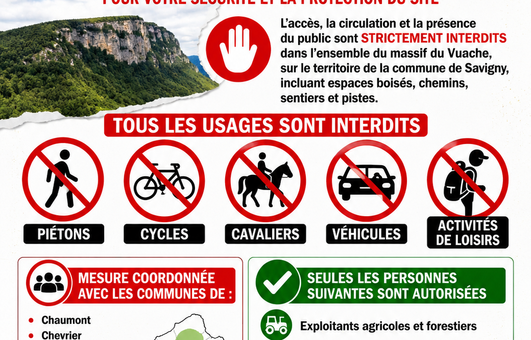 Fermeture du Massif du Vuache : itinéraires bis pour les chemins de Grande Randonnée
